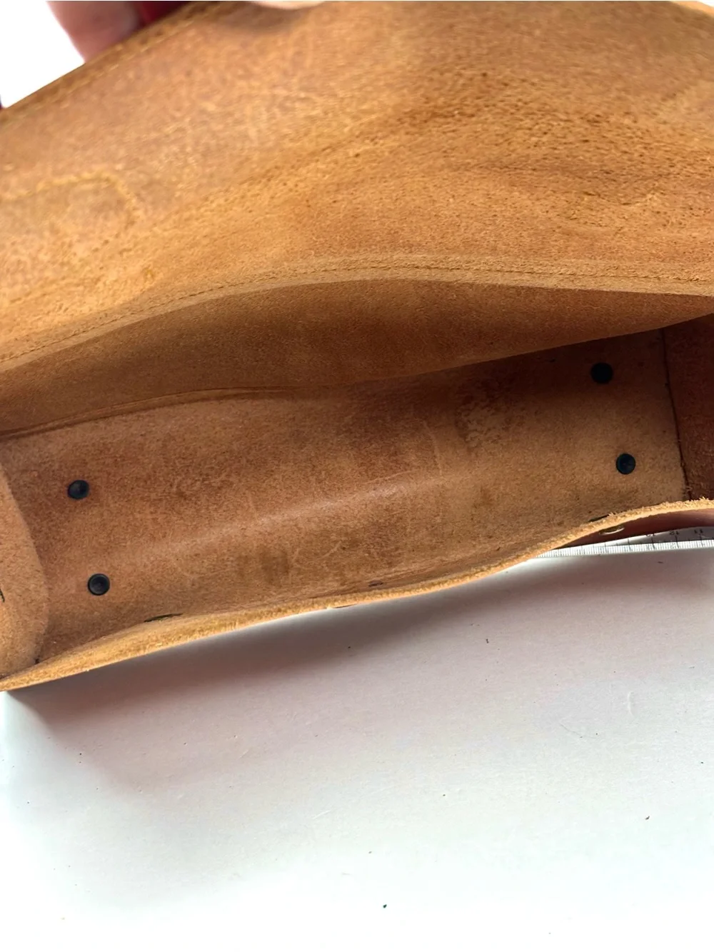 Vintage 50’s Rustic Brown Leather & Brass Hdwe Messenger Satchel Bicycle Bag